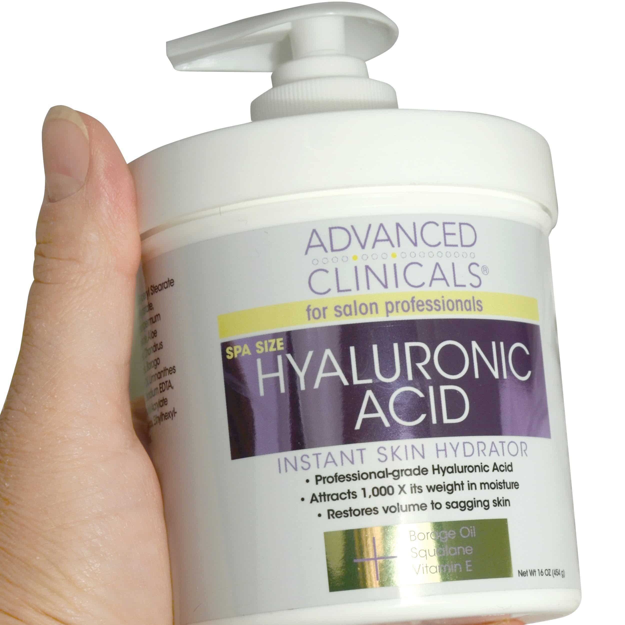 Advanced Clinicals Hyaluronic Acid Skin Care Set 16oz Cream and 1.75oz ...