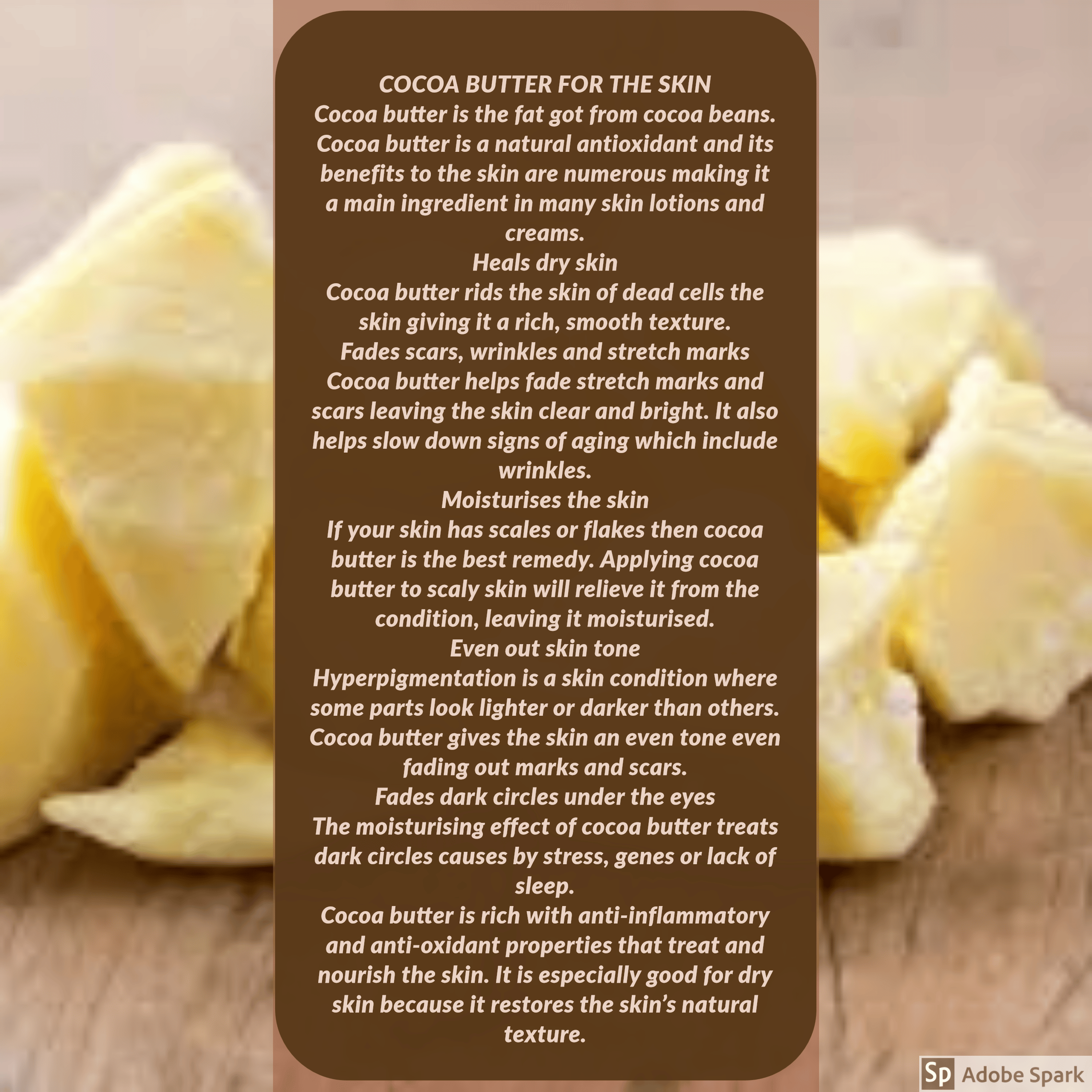 benefits of cocoa butter for skin