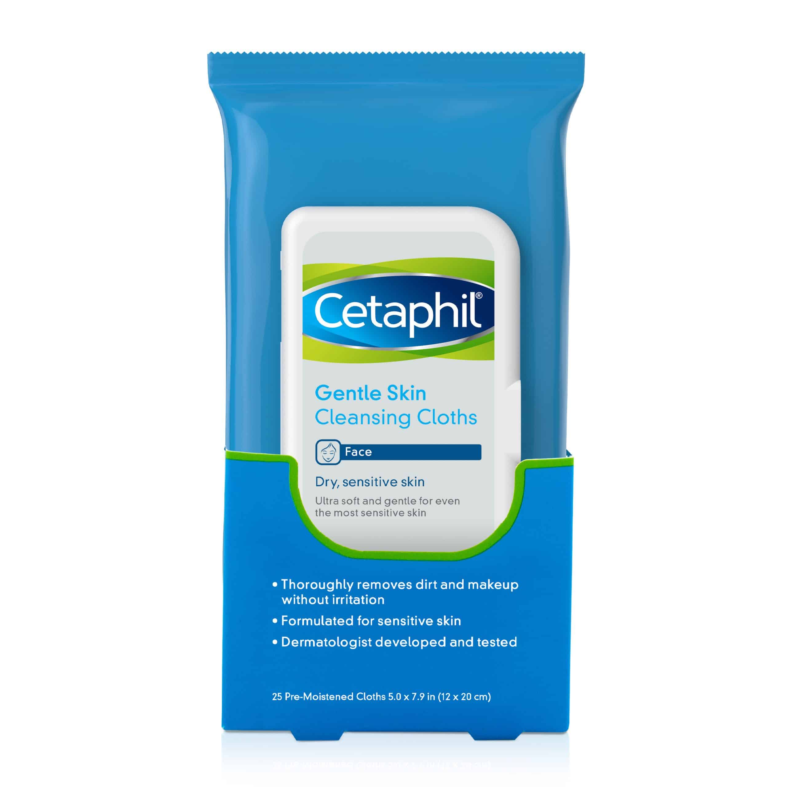 Cetaphil Gentle Skin Cleansing Cloths, Face Wipes For Dry / Sensitive ...