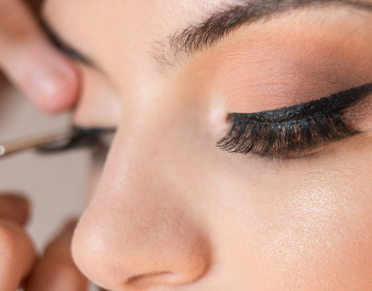 Do you apply false lashes to skin or lashes?