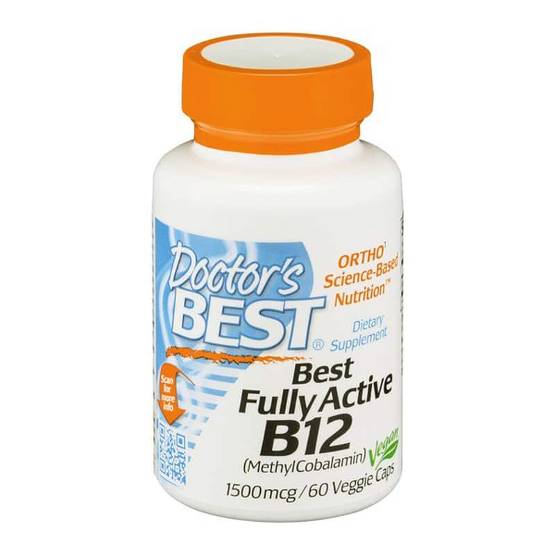 Doctors Best Best Fully Active B12 1500mcg Dietary Supplement Veggie ...