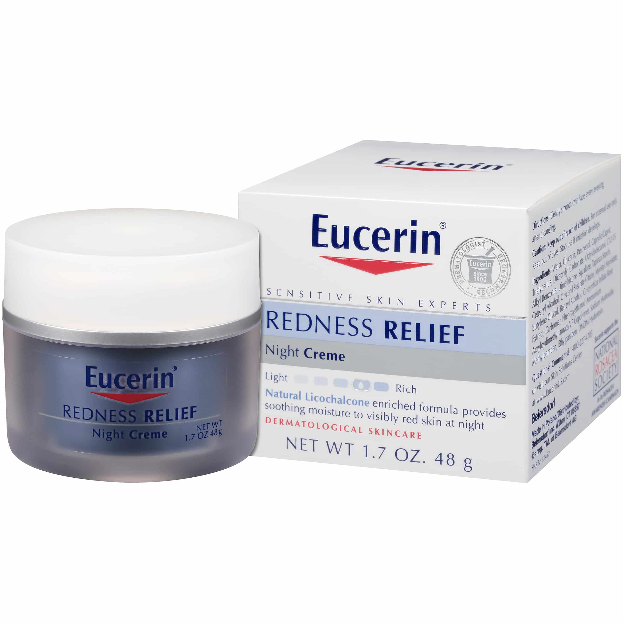 Eucerin Sensitive Skin Redness Relief Soothing Night Creme 1.7 oz ...