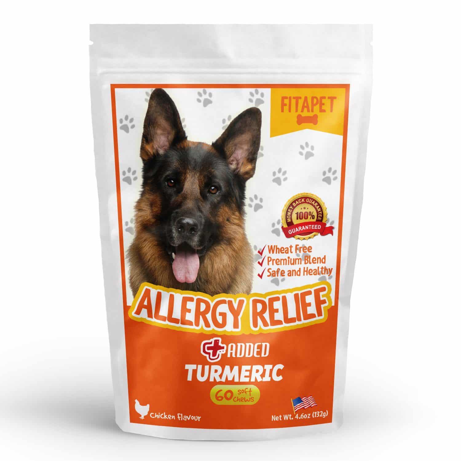Fitapet Allergy Relief for Itchy Dogs with Turmeric, Omega