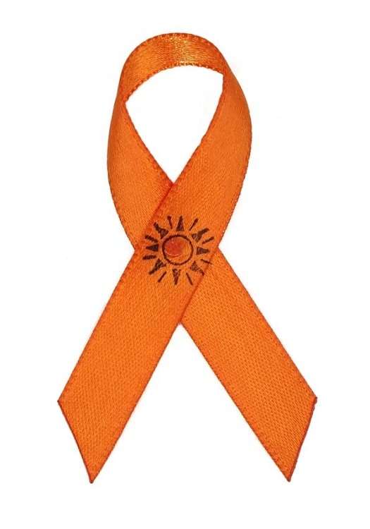 Printed Orange Skin Cancer Awareness Ribbon