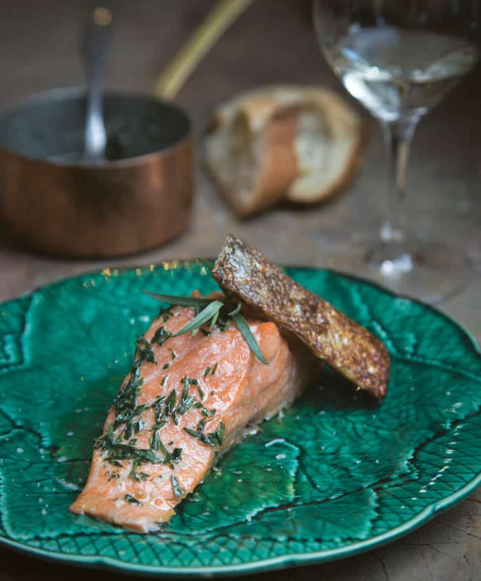 Salmon with Tarragon Butter, Grilled on the Skin Â· Faith Middleton