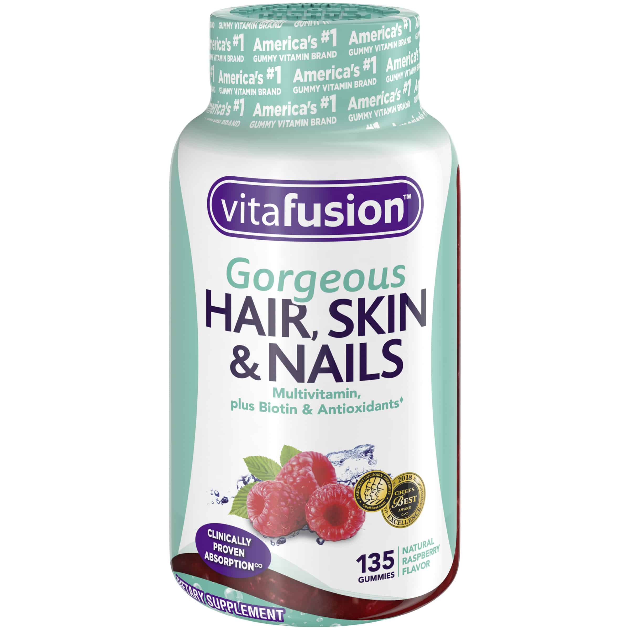Vitafusion Gorgeous Hair, Skin &  Nails Multivitamin Gummy Vitamins ...